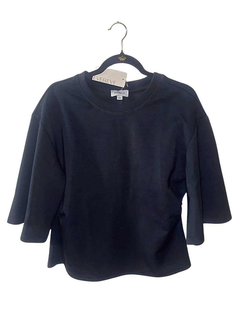 Evereve Black Crewneck Short Sleeve Top